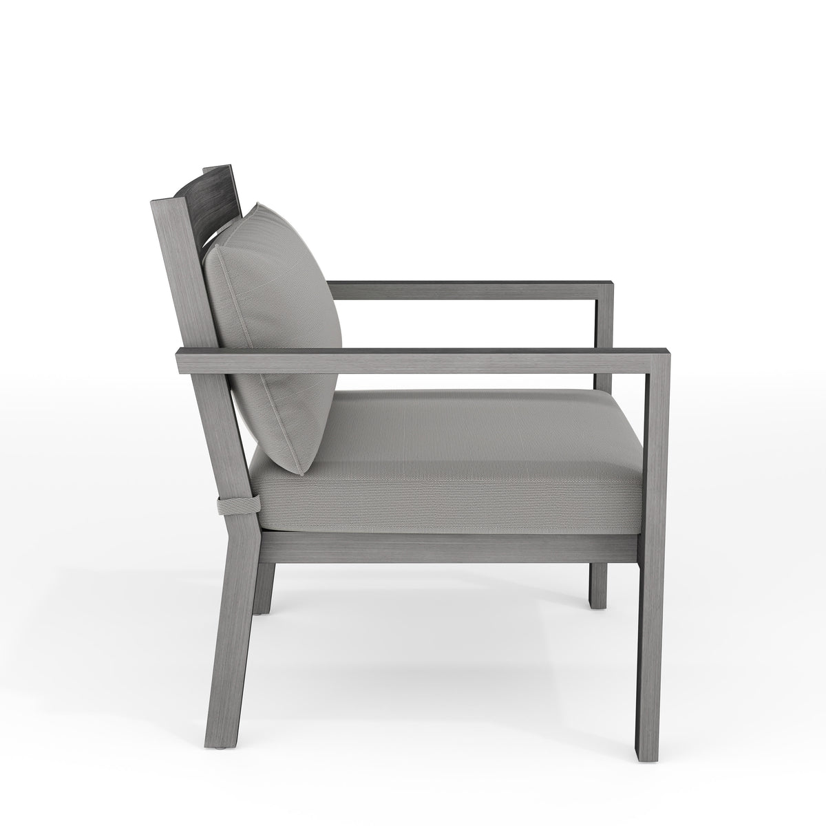 Gray |#| 2PK All-Weather Patio Accent Chairs with Seat and Lumbar Cushions - Gray/Gray