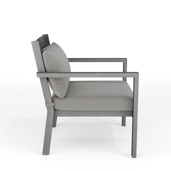 Gray |#| 2PK All-Weather Patio Accent Chairs with Seat and Lumbar Cushions - Gray/Gray