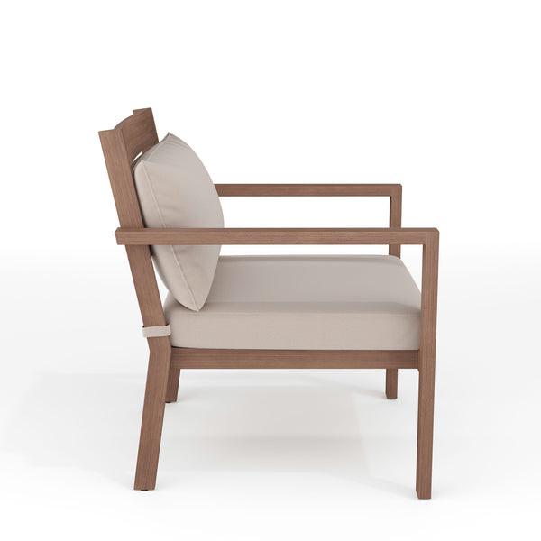 Brown |#| 2PK All-Weather Patio Accent Chairs with Seat and Lumbar Cushions - Brown/Cream