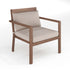 Bedford Set of 2 Indoor-Outdoor Patio Accent Chairs with Brushed Woodgrain Aluminum Finish and All-Weather Seat and Lumbar Cushions