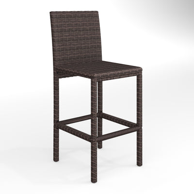 Bedford Set of 2 Indoor-Outdoor Patio Bar Stools in Rattan Wicker - View 1