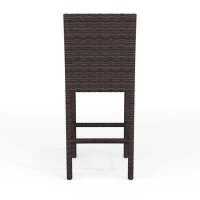 Bedford Set of 2 Indoor-Outdoor Patio Bar Stools in Rattan Wicker - View 2