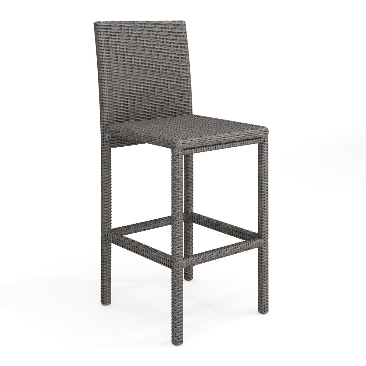 Gray |#| 2PK Outdoor Rattan Wicker Bar Stools - Gray