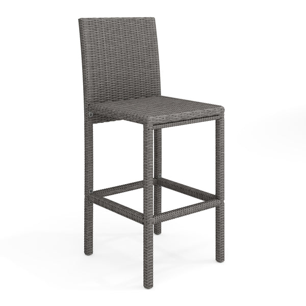 Gray |#| 2PK Outdoor Rattan Wicker Bar Stools - Gray