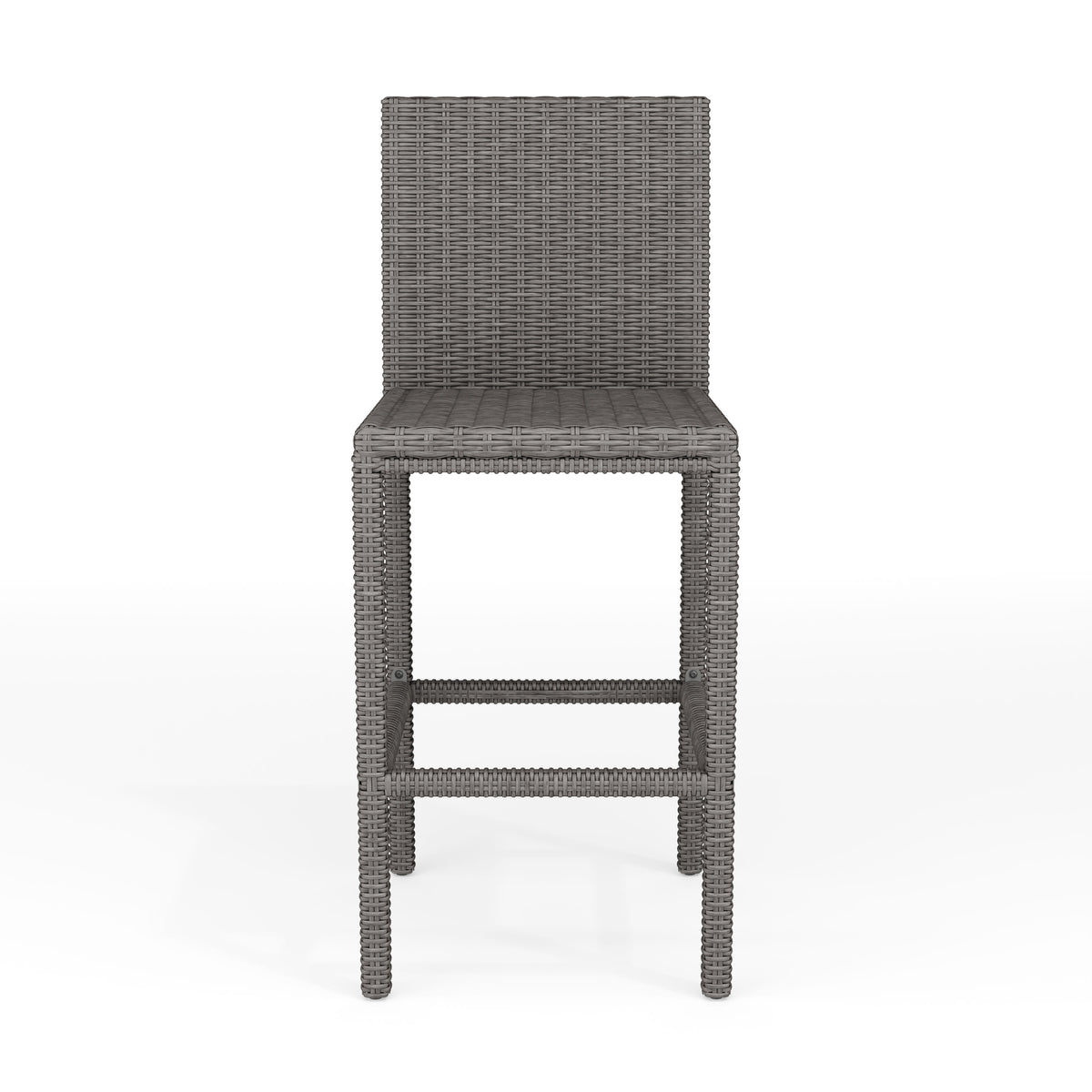 Gray |#| 2PK Outdoor Rattan Wicker Bar Stools - Gray