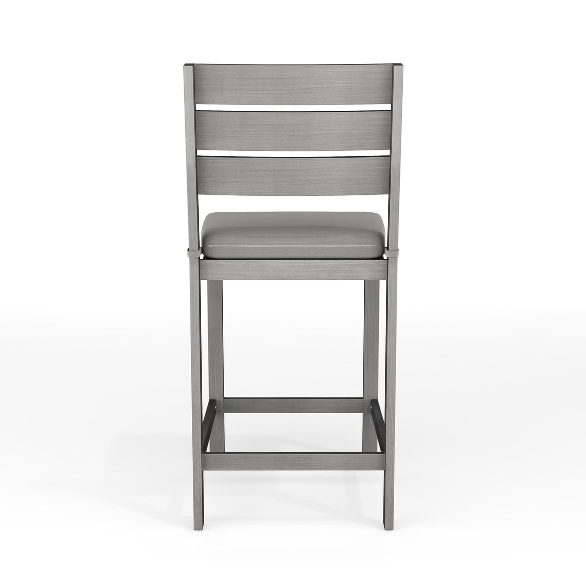 Gray |#| 2PK All-Weather Patio Bar Stools with Seat Cushions - Gray/Gray
