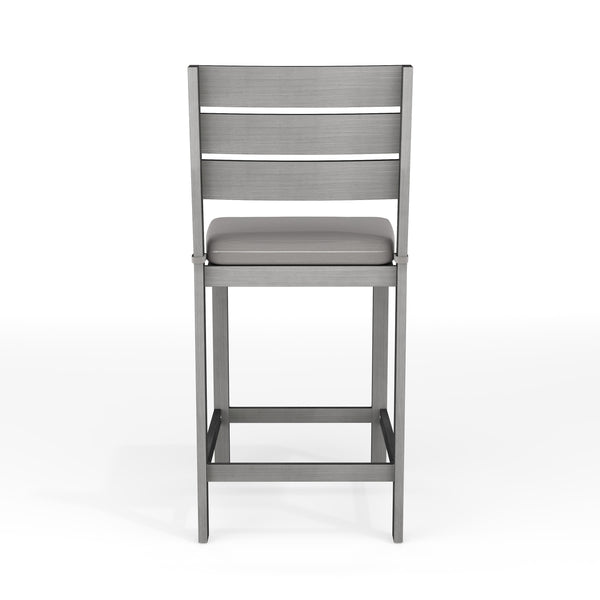 Gray |#| 2PK All-Weather Patio Bar Stools with Seat Cushions - Gray/Gray