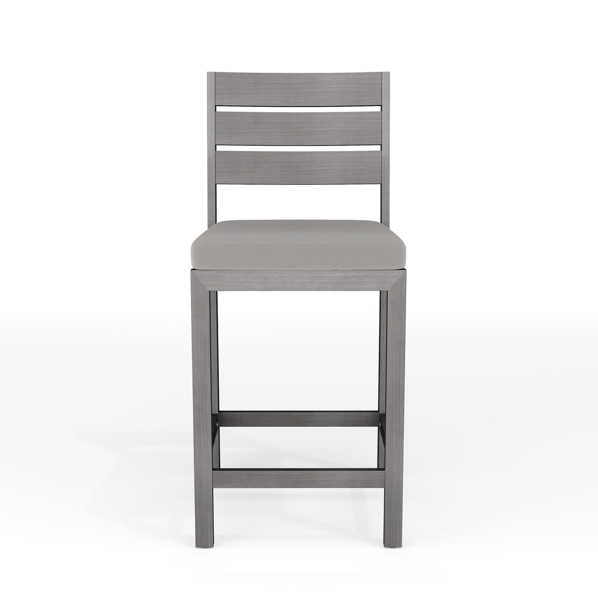 Gray |#| 2PK All-Weather Patio Bar Stools with Seat Cushions - Gray/Gray