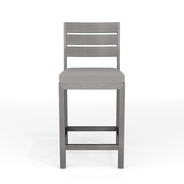Brown |#| 2PK All-Weather Patio Bar Stools with Seat Cushions - Brown/Cream