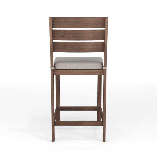 Brown |#| 2PK All-Weather Patio Bar Stools with Seat Cushions - Brown/Cream