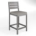 Bedford Set of 2 Indoor-Outdoor Patio Bar Stools with Brushed Woodgrain Aluminum Finish and All-Weather Seat Cushions