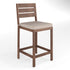 Bedford Set of 2 Indoor-Outdoor Patio Bar Stools with Brushed Woodgrain Aluminum Finish and All-Weather Seat Cushions