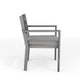 Gray |#| 2PK All-Weather Stacking Patio Dining Armchairs with Seat Cushions - Gray/Gray