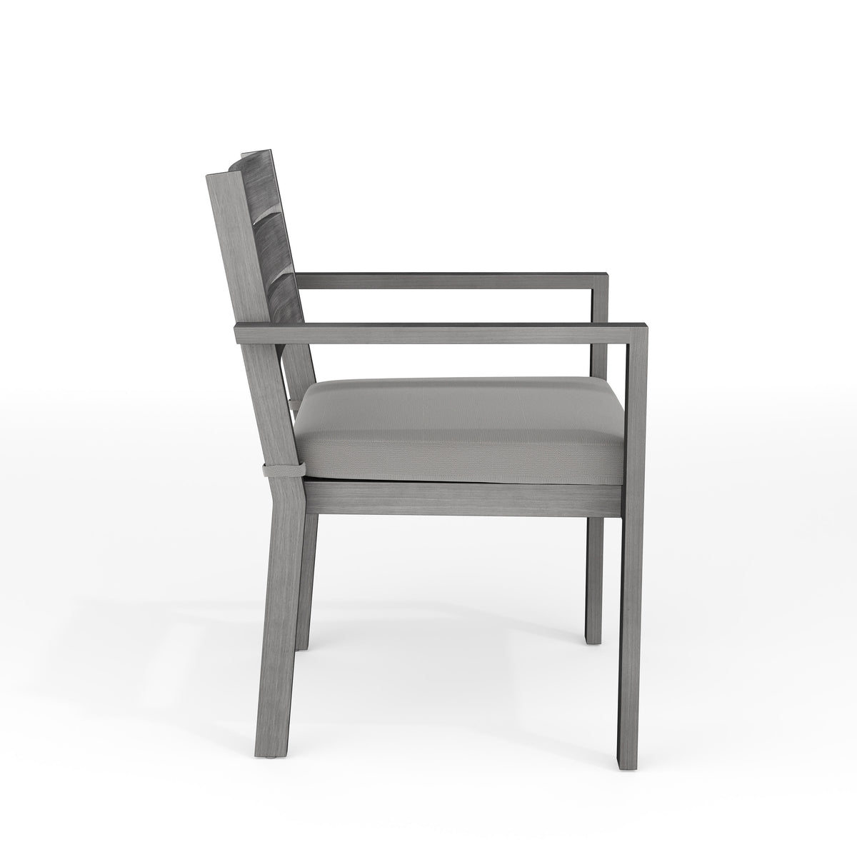 Gray |#| 2PK All-Weather Stacking Patio Dining Armchairs with Seat Cushions - Gray/Gray