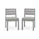 Gray |#| 2PK All-Weather Stacking Patio Dining Chairs with Seat Cushions - Gray/Gray