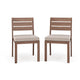 Brown |#| 2PK All-Weather Stacking Patio Dining Chairs with Seat Cushions - Brown/Cream