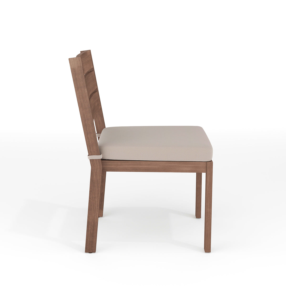 Brown |#| 2PK All-Weather Stacking Patio Dining Chairs with Seat Cushions - Brown/Cream