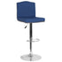 Bellagio Contemporary Adjustable Height Crown Back Barstool with Accent Nail Trim