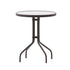 Clear Top/Bronze Frame |#| 23.75" Round Tempered Glass Metal Table with Smooth Ripple Design Top - Bronze