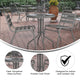 Clear/Silver |#| 23.75inch Round Tempered Glass Metal Table with Smooth Ripple Design Top - Silver
