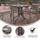 Clear/Bronze |#| 31.5inch Round Tempered Glass Metal Table with Smooth Ripple Design Top