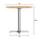 Natural Top/Silver Base |#| Commercial 30" NAT Wood Tabletop-22" x 22" SIL Table Height Cast Iron X Base