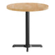 Natural Top/Black Base |#| Commercial 30" NAT Wood Tabletop-22" x 22" Black Table Height Cast Iron X Base