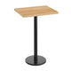 Natural Top/Black Base |#| Commercial 24x30 Natural Wood Tabletop-18" RD Black Bar Height Cast Iron Base