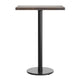 Dark Brown Top/Black Base |#| Commercial 24x30 DK Brown Wood Tabletop-18" RD Black Bar Height Cast Iron Base