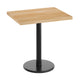 Natural Top/Black Base |#| Commercial 24x30 Natural Wood Tabletop-18" RD Black Cast Iron Base