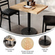 Natural Top/Black Base |#| Commercial 24x30 Natural Wood Tabletop-18" RD Black Cast Iron Base