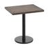 Dark Brown Top/Black Base |#| Commercial 24x30 DK Brown Wood Tabletop-18" RD Black Cast Iron Base