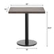 Dark Brown Top/Black Base |#| Commercial 24x30 DK Brown Wood Tabletop-18" RD Black Cast Iron Base