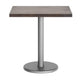 Dark Brown Top/Silver Base |#| Commercial 24x30 DK Brown Wood Tabletop-18" RD Silver Cast Iron Base