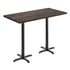 Dark Brown Top/Black Base,60"L x 30"W |#| Commercial 30x60 DK Brown Wood Tabletop and 22x22 Bar Height BK Cast Iron X Base