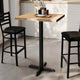 Natural Top/Black Base,30"L x 24"W |#| Commercial 24x30 Natural Wood Tabletop and 22x22 Bar Height BK Cast Iron X Base