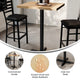 Natural Top/Black Base,30"L x 24"W |#| Commercial 24x30 Natural Wood Tabletop and 22x22 Bar Height BK Cast Iron X Base