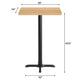Natural Top/Black Base,30"L x 24"W |#| Commercial 24x30 Natural Wood Tabletop and 22x22 Bar Height BK Cast Iron X Base