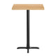 Natural Top/Black Base,30"L x 24"W |#| Commercial 24x30 Natural Wood Tabletop and 22x22 Bar Height BK Cast Iron X Base