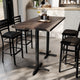 Dark Brown Top/Black Base,60"L x 30"W |#| Commercial 30x60 DK Brown Wood Tabletop and 22x22 Bar Height BK Cast Iron X Base