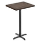 Dark Brown Top/Black Base,30"L x 24"W |#| Commercial 24x30 DK Brown Wood Tabletop and 22x22 Bar Height BK Cast Iron X Base