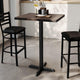 Dark Brown Top/Black Base,30"L x 24"W |#| Commercial 24x30 DK Brown Wood Tabletop and 22x22 Bar Height BK Cast Iron X Base