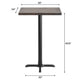 Dark Brown Top/Black Base,30"L x 24"W |#| Commercial 24x30 DK Brown Wood Tabletop and 22x22 Bar Height BK Cast Iron X Base