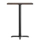 Dark Brown Top/Black Base,30"L x 24"W |#| Commercial 24x30 DK Brown Wood Tabletop and 22x22 Bar Height BK Cast Iron X Base