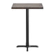 Dark Brown Top/Black Base,30"L x 24"W |#| Commercial 24x30 DK Brown Wood Tabletop and 22x22 Bar Height BK Cast Iron X Base