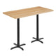 Natural Top/Black Base,60"L x 30"W |#| Commercial 30x60 Natural Wood Tabletop and 22x22 Bar Height BK Cast Iron X Base