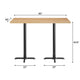 Natural Top/Black Base,60"L x 30"W |#| Commercial 30x60 Natural Wood Tabletop and 22x22 Bar Height BK Cast Iron X Base