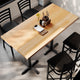 Natural Top/Black Base,60"L x 30"W |#| Commercial 30x60 Natural Wood Tabletop and 22x22 Bar Height BK Cast Iron X Base
