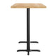 Natural Top/Black Base,60"L x 30"W |#| Commercial 30x60 Natural Wood Tabletop and 22x22 Bar Height BK Cast Iron X Base
