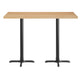 Natural Top/Black Base,60"L x 30"W |#| Commercial 30x60 Natural Wood Tabletop and 22x22 Bar Height BK Cast Iron X Base